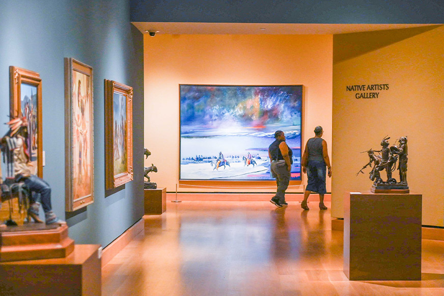 Art gallery with Native American exhibits.