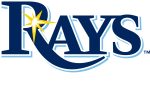 Tampa Bay Rays logo featuring the word "Rays" in blue letters with a yellow sunburst design on the letter "R," symbolizing their bright future and strong partners in the community.