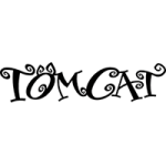 The word "TOMCAT" is written in a whimsical, decorative font with cat ear designs incorporated into the letters, making it perfect for creative partners or playful collaborations.