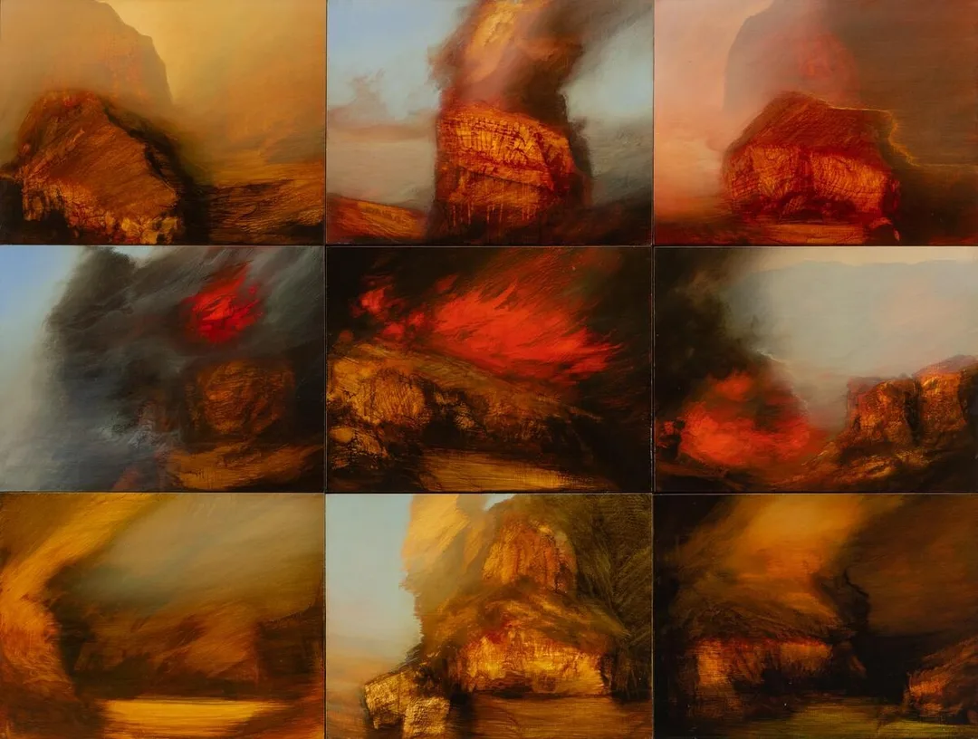 James Lavadour (b.1951), Like Rain, 1995, oil on panel, 54 x 72 in. Art Bridges.